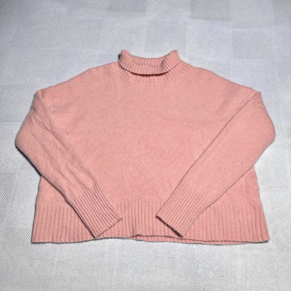 Free‎ People Poppy Cashmere Turtleneck Womens Small Pullover Ribbed Coral Pink